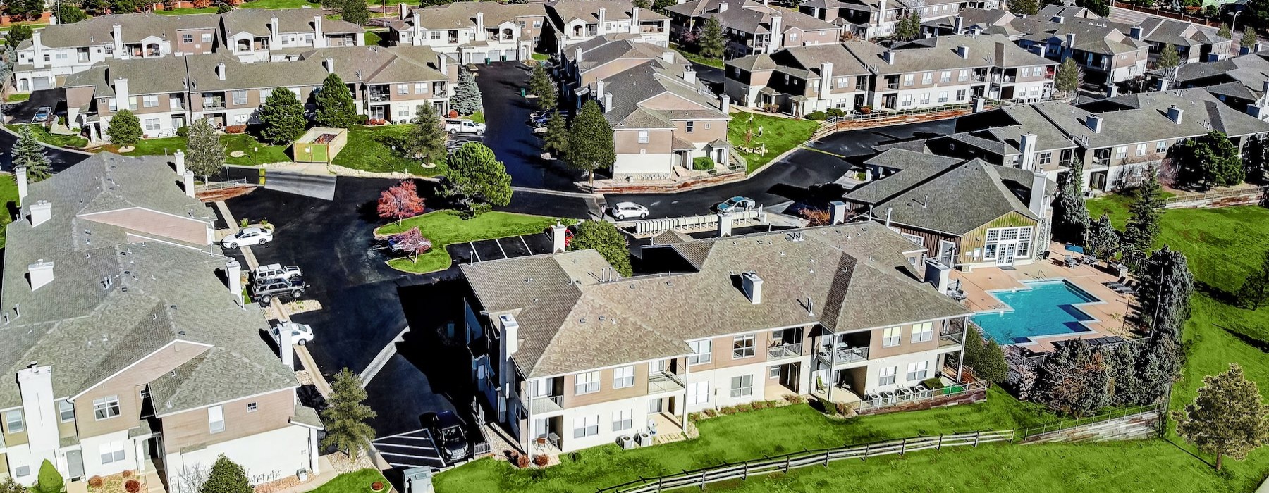 aerial view of a neighborhood