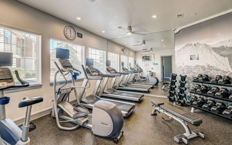 a gym with exercise equipment