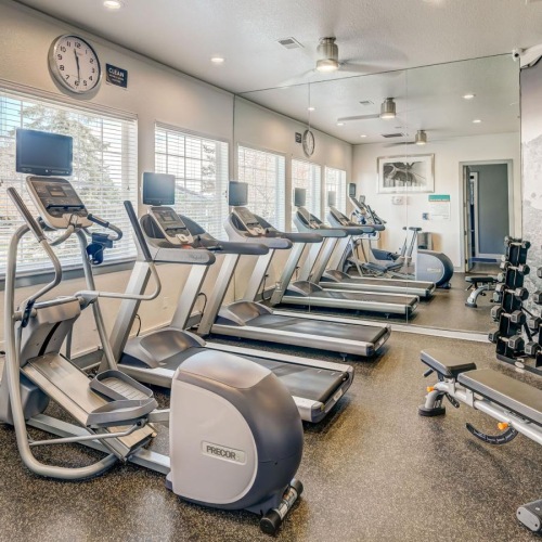 a gym with exercise equipment